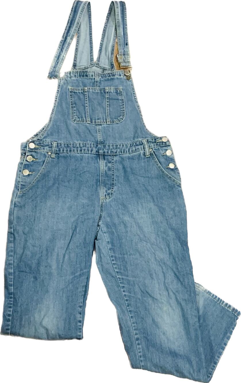 Twiin Sisters Womens Denim Overalls Medium Wash Straight Leg Bib Size Large
